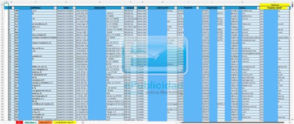 muestra base de datos contadores