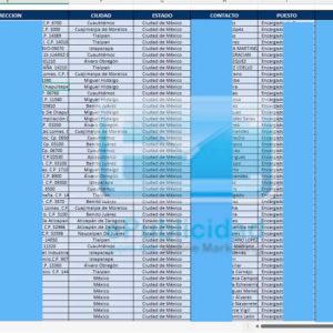 muestra base de datos constructoras