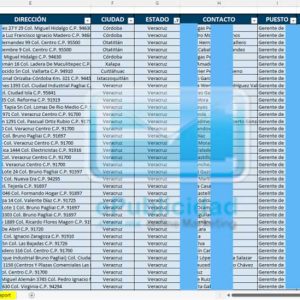 Muestra base de datos Veracruz